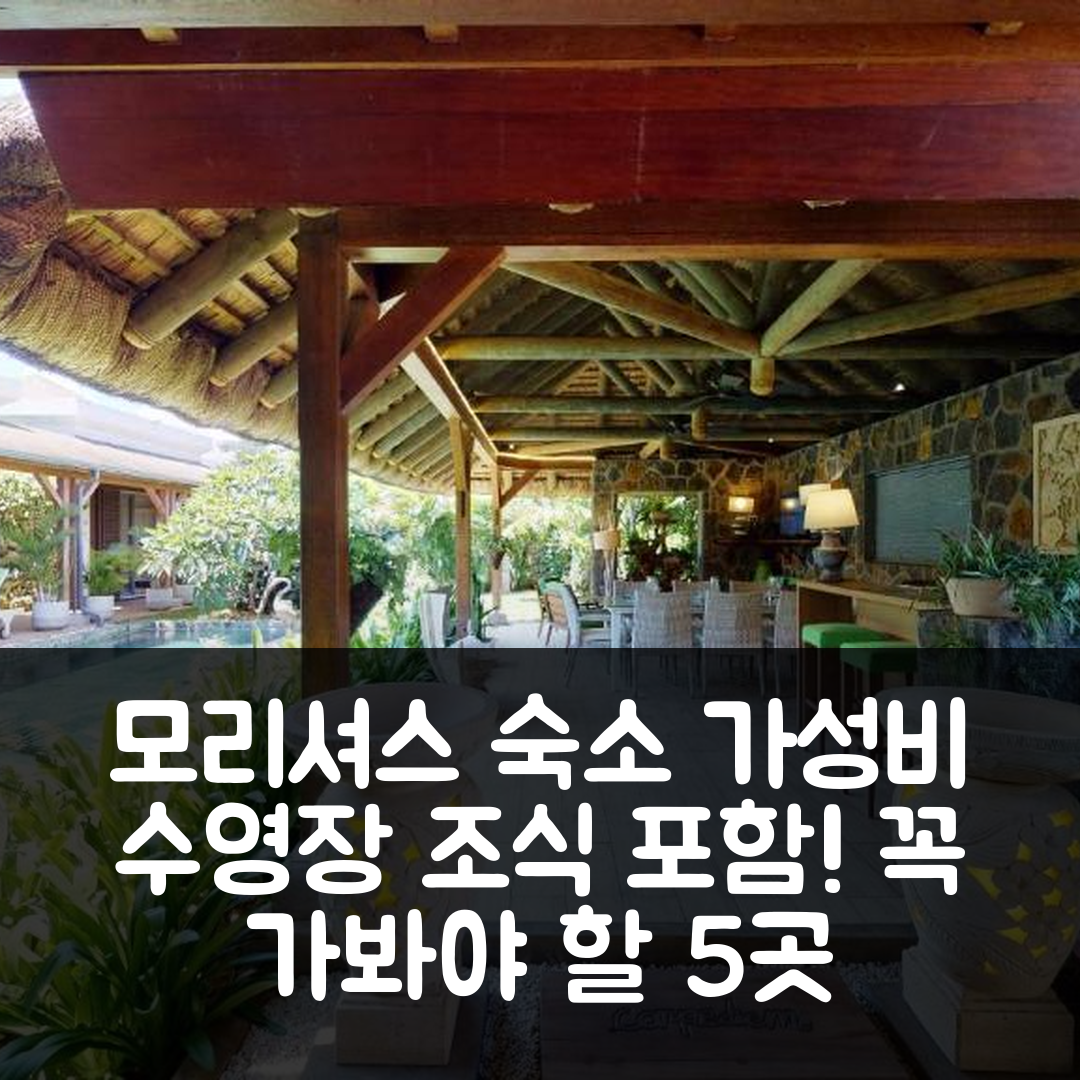 모리셔스 숙소 여행 호텔 추천 빌라 드 바캉스 아 페레이버 V8 | 수영장과 조식이 매력적인 가성비 숙소 5가지 이유